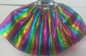 Kids Costumes to Hire - Rainbow - Metallic - bikini top & skirt - GIRL